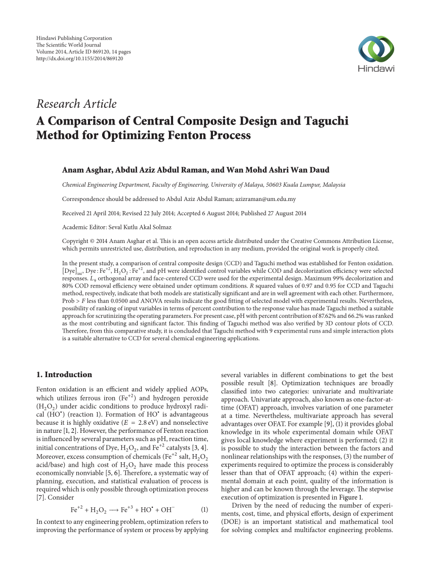 central composite design pdf